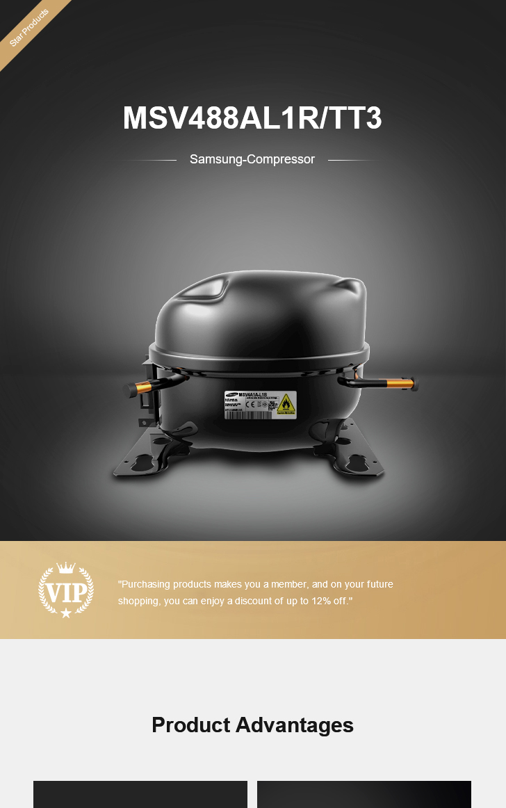 Samsung Refrigeration Compressor MSV488AL1R/TT3, technical parameters pdf, structure diagram